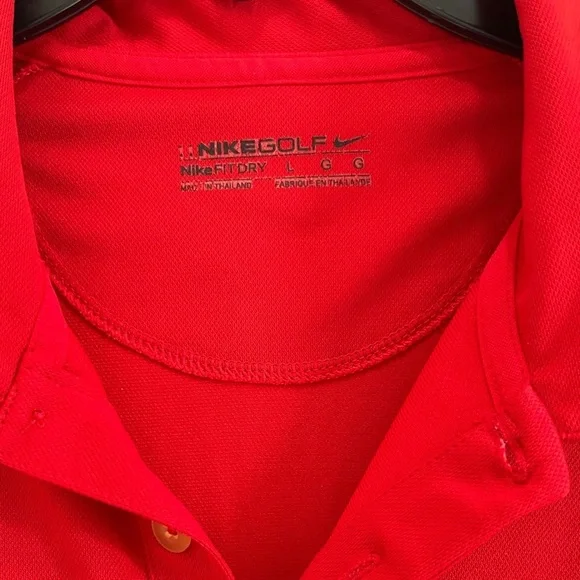Mens Red NIKE Polo Golf Shirt - Picture 2 of 8
